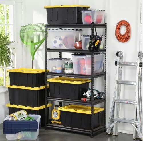 HDX Tough Polypropylene Plastic 27 Gal. Storage Tote in Black (5-Pack) - Image 5