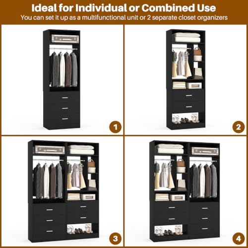 Besiost Closet Systems with 5 Drawers, Closet Organizer System - Image 5