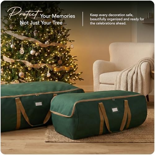 Covermates Keepsakes Garland Duffle Bag - Durable Polyester, Reinforced Handles, Fits up to 25 Foot Garland Depending on Thickness - Holiday Storage, Green - Image 2