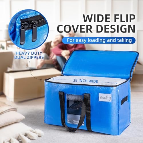 TAILI 12 Pack Blue Extra Large Moving Bags,Storage Bags with Visible Window - Image 4