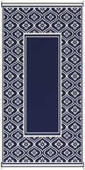 Outsunny Outdoor Rug for Patio Waterproof 9' x 18' Blue & White Gourd by Outsunny