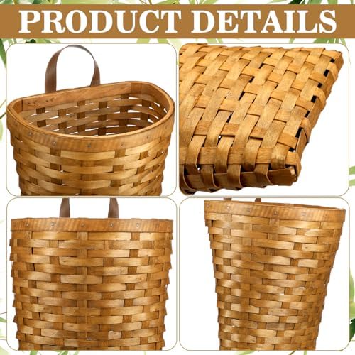 Domensi 15.5 x 10 x 7.5 Inch Front Door Basket Woven Wall Hanging Basket Hanging Storage Decor Farmhouse Decor Crafting DIY for Front Door(15.5 x 10 x 7.5 Inch,Classic Style) - Image 4