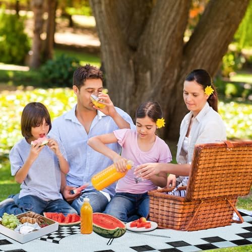EEZ RV Products 9'x18'cf Heavy Duty Reversible/Durable Outdoor RVing/Boondocking Mats (9ft x18ft Black & White Checker Flag) Come with Large Storage Bag & 6 Sets of Stakes and Washer - Image 6