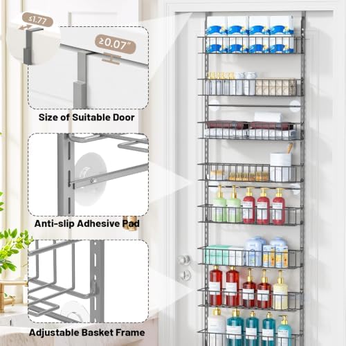 ElegantArray 10-Tier Pantry Door Organizer, Light Gray - Image 4