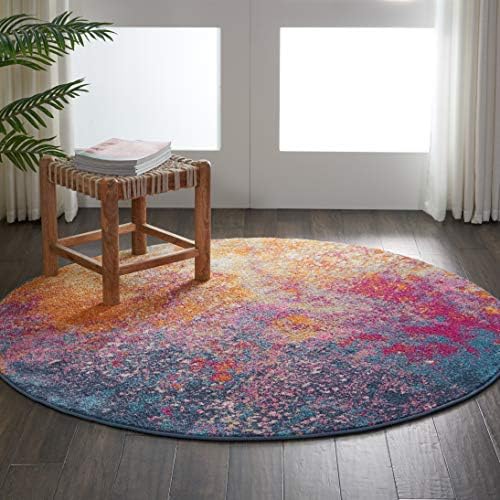 Nourison Home Passion 5' x Round Multicolor Fabric Modern Area Rug (5' Round) by NourisonHome