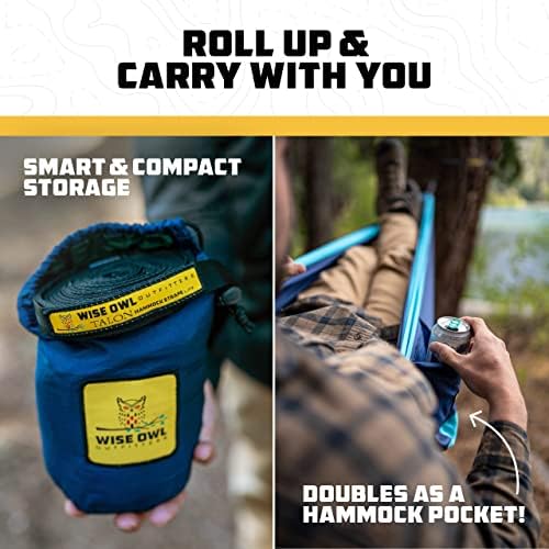 Wise Owl Outfitters Hammock for Camping Double Hammocks Gear for The Outdoors Backpacking Survival or Travel - Portable Lightweight Parachute Nylon DO Green & Khaki - Image 6