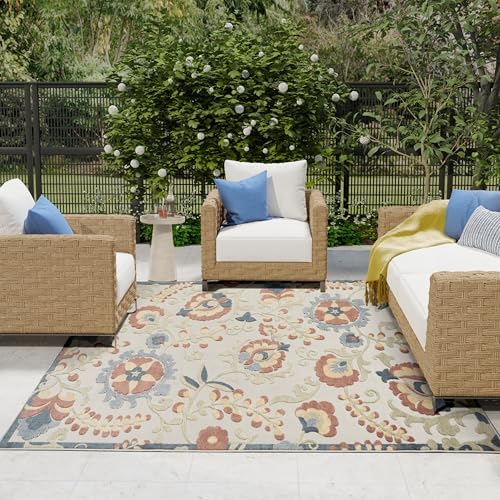 Nourison Home Aloha Grey Multicolor 7'10" x 10'6" Area Rug - Easy Clean, Non Shedding, Bed Room, Living Room, Dining Room, Kitchen (8' x 11') - Image 3