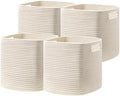 UBBCARE Set of 4 Storage Cubes-13 X 13 X 13 In, Cotton Rope Basket for Shelves, Toys, Book, Cube Storage Bin with Handles, Woven Storage Basket for Organizing, Beige by UBBCARE