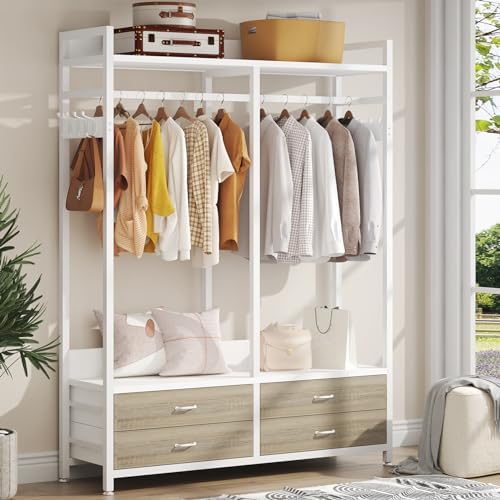 Tribesigns Freestanding Closet Organizer, Garment Rack with 4 Drawers - Image 2