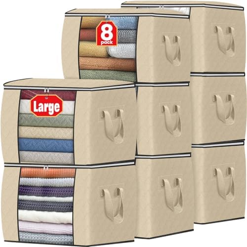 Fab totes 90L Clothes Storage, Foldable Thick Fabric Blanket Storage Bags by Fabtotes