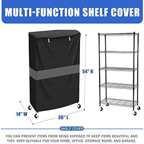 Wire Shelf Cover for 36x14x54 Rack, 600D Oxford Storage Cover with Zipper - Image 3