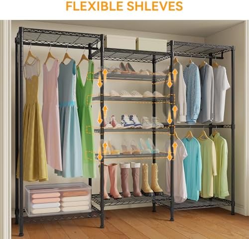 Higeego H12 Heavy Duty Clothes Rack, Black - Image 5