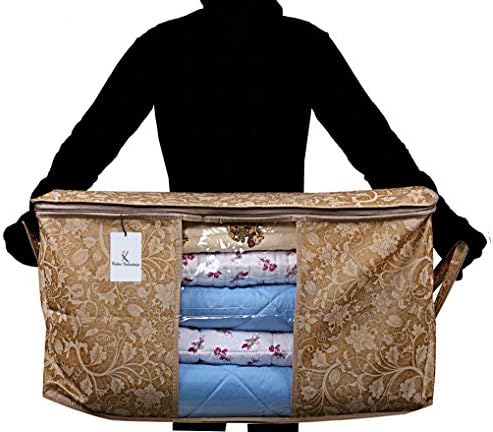 Kuber Industries Underbed Storage Bag, Storage Organiser, Blanket Cover Set of 12 - Beige, Extra Large Size, CTKUBM16 - Image 6