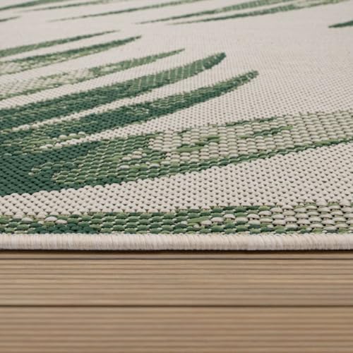 Paco Home Outdoor Rug Beige Green with Floral Palm Leaf Design Waterproof, Size: 3' x 5' - Image 3