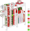Wrapping Paper Storage Cart, Rolling Gift Wrap Station with Drawer & Hooks by Unknown