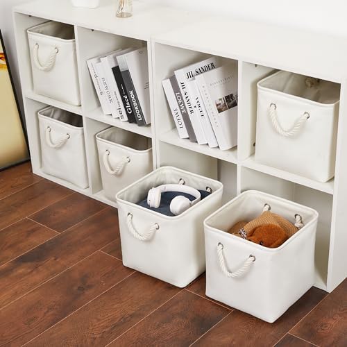 11 Inch 6 Pack Cube Storage Bins with Handles - Image 2