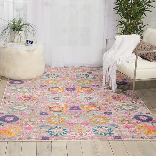 Nourison Home Passion Silver 5'3" x 7'3" Area Rug - Easy Clean, Non Shedding, Bed Room, Living Room, Dining Room, Kitchen (5' x 7') by NourisonHome