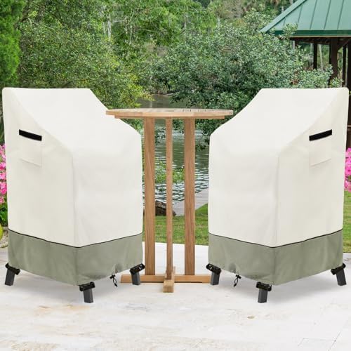 Adirondack Chair Cover 2 Pack, Heavy Duty Waterproof Outdoor Patio Chair Cover (30 W x 32 D x 46 H inches) Beige - Image 7