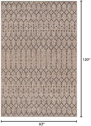 Eyely Moroccan Woven Area Rug 8X10 Natural/Black, Indoor Outdoor Rug - Image 2