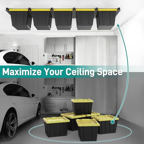 EVERHANGER Ceiling Storage Rack, Heavy Duty Overhead Garage Storage Rack - Image 6