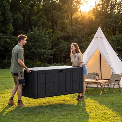 Devoko 230 Gallon Deck Box Resin Outdoor Storage Box Waterproof - Image 6