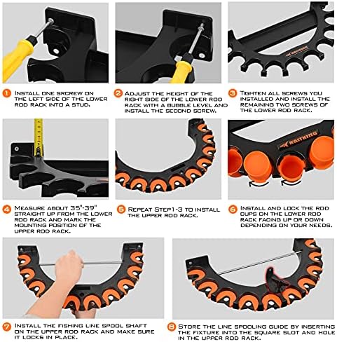 KastKing GravityLock V10 Rod Rack with Line Spooler, Holds 10 Fishing Rods - Image 6
