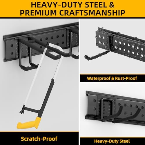GRENPRO 66 Inch Garage Tool Organizer with 10 Assorted Hooks, Holds 720 LBS - Image 3