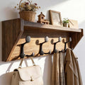 SKOLOO Wall Shelf with Hooks, 24-Inch, Weathered Brown by SKOLOO