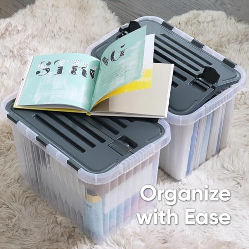 Superio Clear Storage Bin with attached Lid, 27.5 Quart Storage Box with Hinged lid - Image 6
