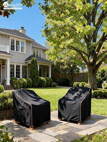 Patio Adirondack Chair Cover 2 Pack,Waterproof Heavy Duty Outdoor Chair Covers,Patio Adirondack Chair Cover for Outdoor Chair,(30W x 34 D x 36 H inches),Black - Image 5