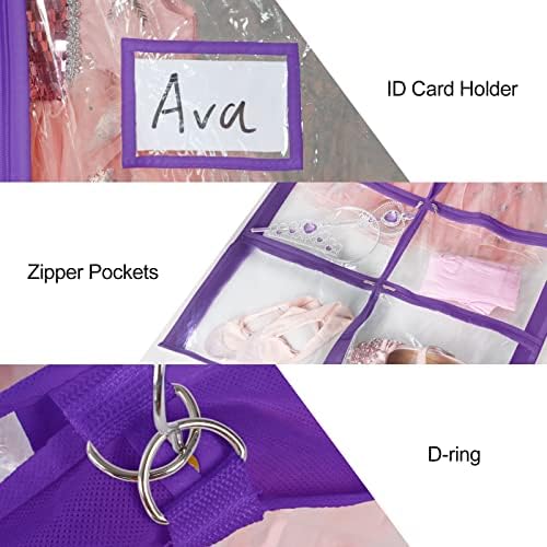 Univivi 40 Inch Dance Costume Garment Bag for Dancers, Clear Purple, 6 Pack - Image 3