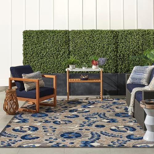 Nourison Home Aloha Natural Blue 7'10" x 10'6" Area Rug - Easy Clean, Non Shedding, Bed Room, Living Room, Dining Room, Kitchen (8' x 11') - Image 4
