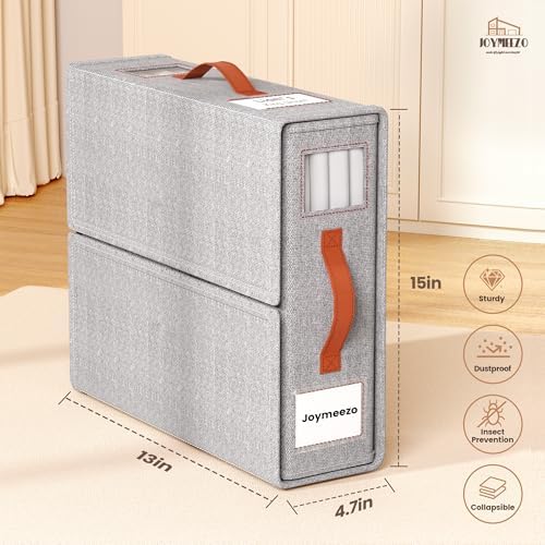 Bed Sheet Organizers, Foldable Linen Closet Storage, 6 Pack, Grey - Image 2