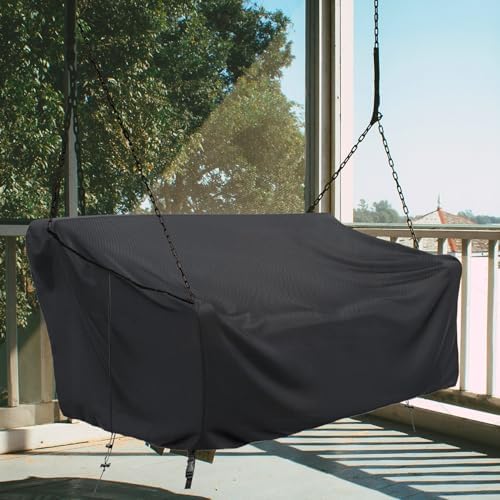 Porch Swing Cover Waterproof Outdoor Hanging Swing Cover Tear resistant All WeatherProof Patio Furniture Covers (Black, 85x45x(32-24)inch) (63x28x(32-24)Inch) - Image 7
