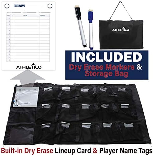 Athletico 15 Player Dugout Organizer - Hanging Baseball Helmet Bag to Organize Baseball Equipment Including Gloves, Helmets, Batting Gloves, Balls, & More - Image 2