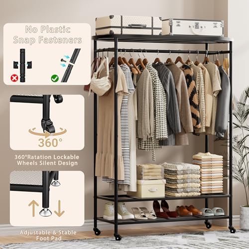 BACEKOLL Clothes Rack with Cover Heavy Duty Rolling Portable Closet 380LBS - Image 5