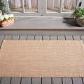 SAFAVIEH Courtyard Collection 4' x 5'7" Natural/Cream CY8521 Indoor/ Outside Waterproof Easy cleansingPatio Backyard Mudroom Accent Mat by Unknown