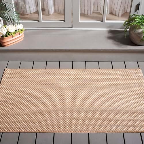 SAFAVIEH Courtyard Collection 4' x 5'7" Natural/Cream CY8521 Indoor/ Outside Waterproof Easy cleansingPatio Backyard Mudroom Accent Mat by Unknown