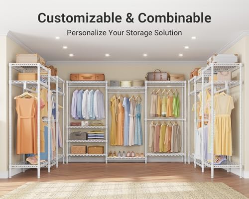 VIPEK V5 Plus Heavy Duty Clothes Rack, Large Modular Closet System, White - Image 5