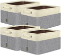 BALEINE 4 Pack Fabric Closet Storage Bins for Shelves, Linen Closet Organizers and Storage, Decorative Baskets for Organizing, Shelf, Clothes, Home, Office (Grey, 17''x13''x10.5'') by BALEINE