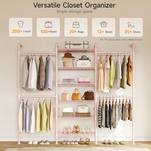 ONBRILL H3 Expandable Wall Mounted Closet System, Heavy Duty Clothing Rack - Image 6