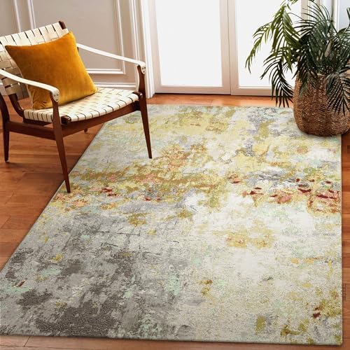Liora Manne Marina Indoor/Outdoor Power Loomed Synthetic Blend Low Profile Area Rug - Contemporary Graphic Casual Colorful (Abstract Multi) (4'10" x 7'6") by LushDecor