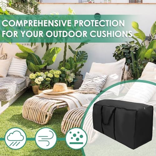 4 Pack Outdoor Cushion Storage Bag with Zipper Extra Large 68" x 30" x 20" - Image 2