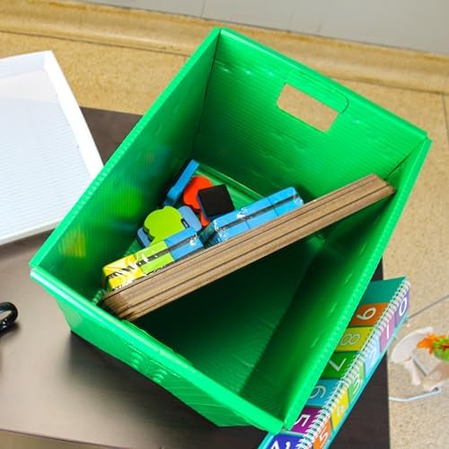 Flipside Products Storage Totes with Lids, Durable Plastic Storage Totes with Reinforced Metal Frame, Red and Green, Organization, Holiday, Christmas, Postal, 2 Pack - Image 3