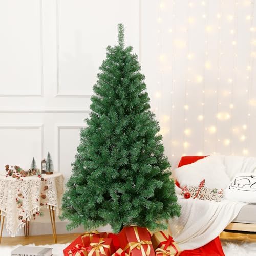 ULICO 4ft Artificial Green Christmas Tree,Premium Spruce Xmas Tree with 450 Branch Tips, Fake Christmas Tree with Foldable Metal Base Stand,Home, Office,Party Decoration - Image 6