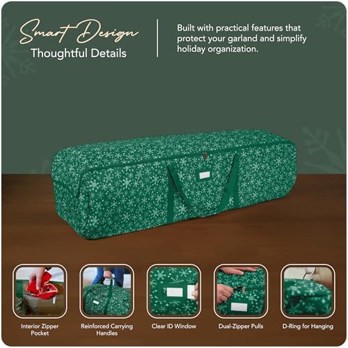 Covermates Christmas Tree Storage Bag, Green Snowflake - Image 4