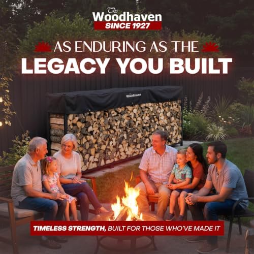 Woodhaven Black Large Outdoor Firewood Rack (12 Foot, With Cover) - Image 2