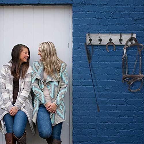 HBCY Creations Rustic Coat Rack - Wall Mounted Whitewash 24" Entryway Coat Hooks - 5 Rustic Hooks, Solid Pine Wood. Perfect Touch for Your Entryway, Kitchen, Bathroom... (Whitewash) - Image 3