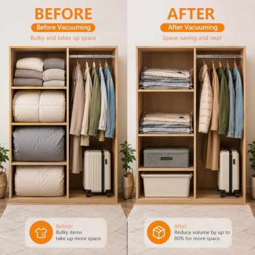 ZIVZIV Travel Vacuum Bags with Rechargeable Pump, Compression Storage Bags for Clothes Luggage - Image 4