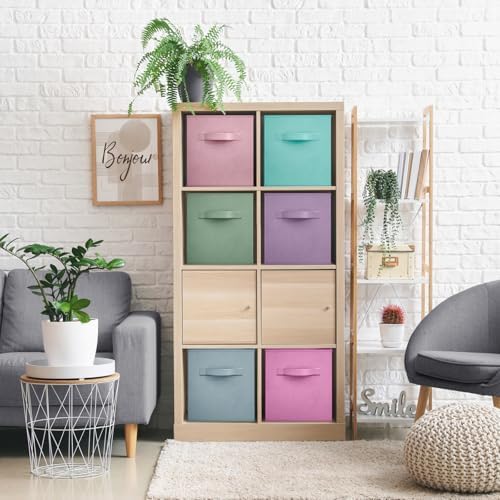 Sorbus Fabric Storage Cubes, 12 Pack (11 Inch, Multi Pastels 2) - Image 5